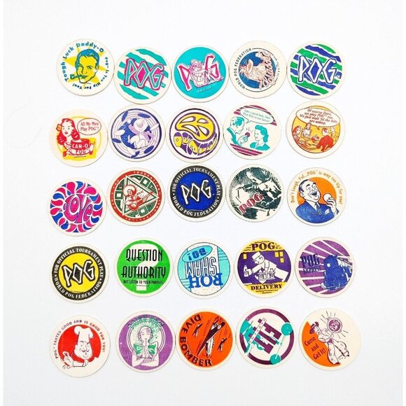 Lot of 25 POG Brand POGS Vintage 90s Lot #2 - Picture 1 of 3